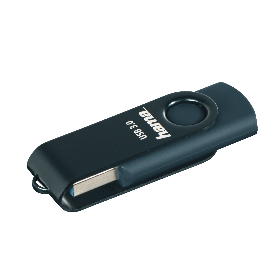 Hama Rotate 256GB USB 3.0 Memory Pen, Rotating Cap, Keyring, Petrol Blue