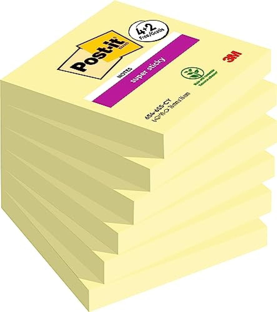 (TG. Standard) Post-It Foglietti Super Sticky, Canary Yellow, 76 mm x 76 mm, 90