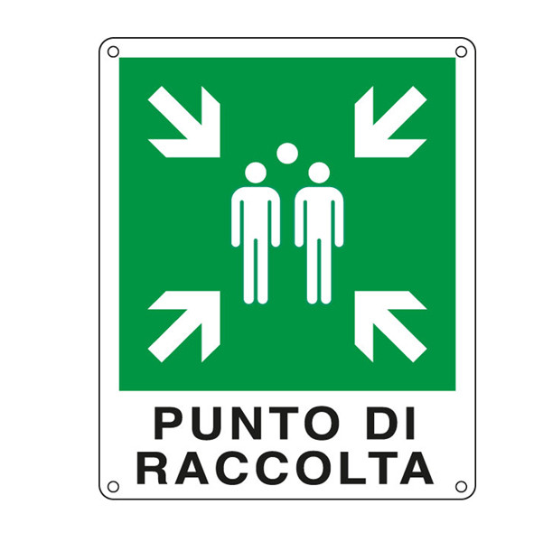 Cartello di Segnalazione - Punto di Raccolta - 25x31 cm - E20153X (Bianco e Verd
