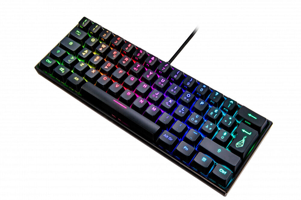 Kit Tastiera Gaming USB QWERTY Italiano Nero - 48716 60 MECHANICAL RGB Verbatim