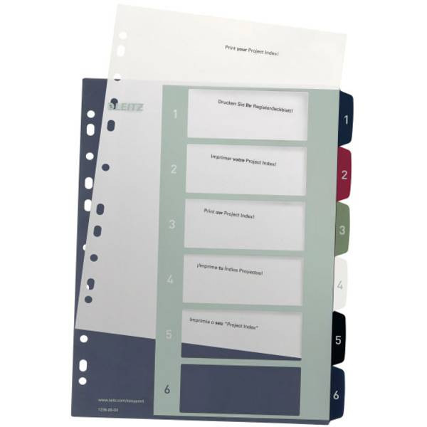 Leitz 1236-00-00  1236 Style Divisore DIN A4 1-6 Polipropilene Multicolore 6 sch