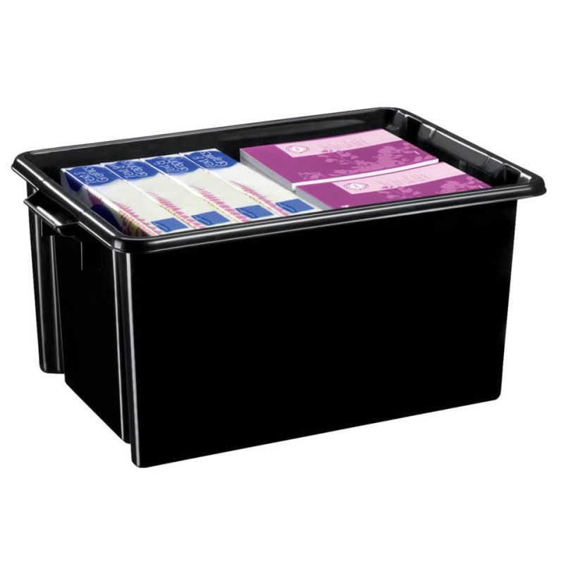 Contenitore Jumbo impilabile in polipropilene 48,5L Strata riciclato nero - 2000