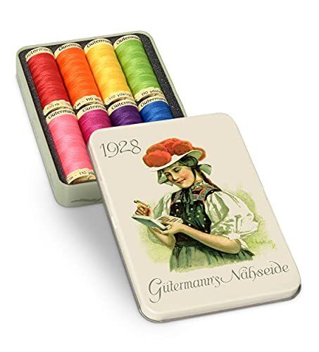 Gutermann Set di Filo di Latta Vintage, 100 m, 8 Bobine, Poliestere, (V5z)