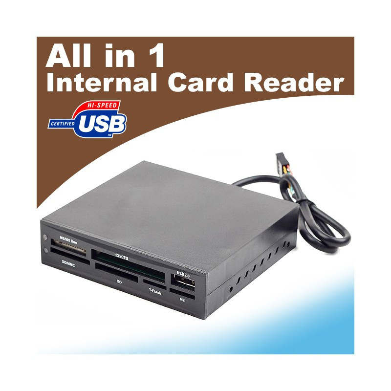 Card Reader Lettore Interno Schede 3.5 All Usb Sd Xd Tf Ms Micro In Vano Floppy_