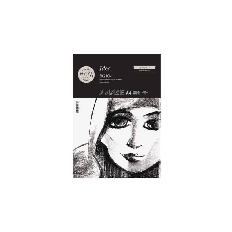 Blocco collato Belle Arti Musa Idea Sketch - 90 g - A4 100 fogli - MU123694