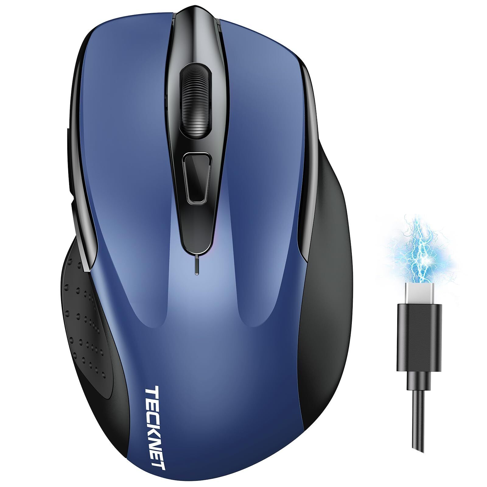 TECKNET Mouse Bluetooth Ricaricabile, Multi-dispositivo Mouse Wireless Silenzios