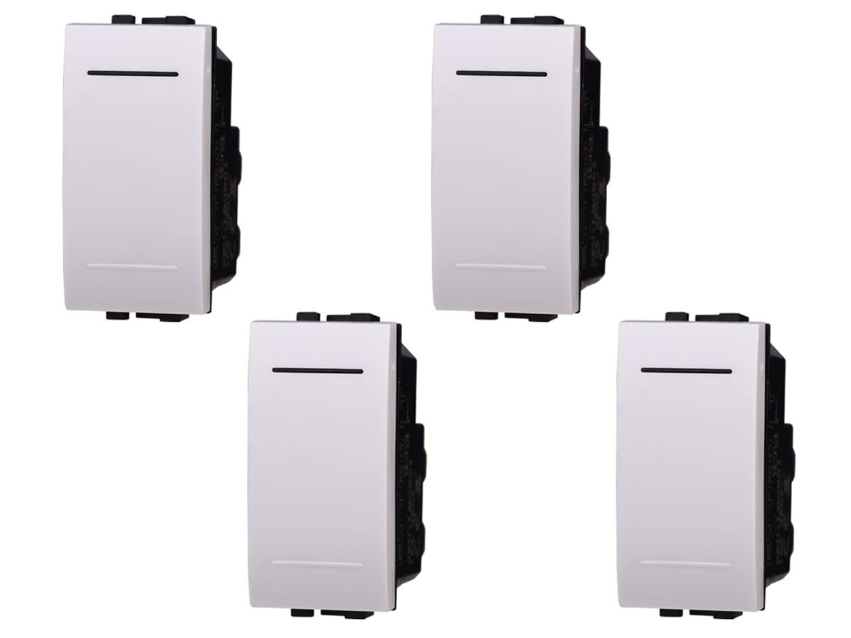 4 Pezzi Deviatore, Compatibile Con Bticino Living Light (Bianco) (C5J)