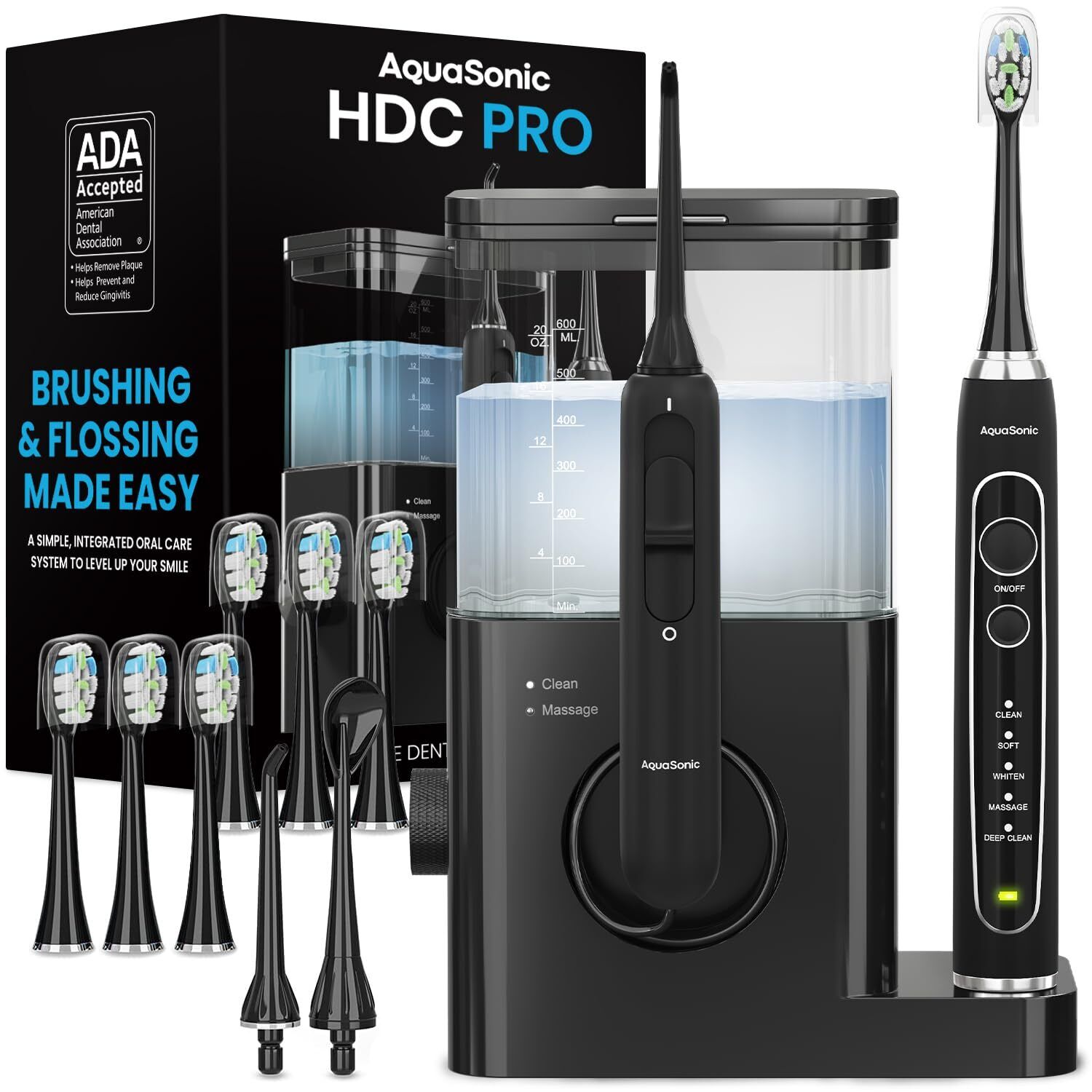 Aquasonic Home Dental Center PRO - Spazzolatura e filo interdentale reso (j6H)