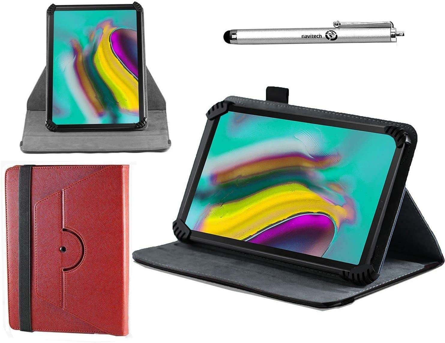 Navitech Red Case & Stylus For DOOGEE U10 Android 14 10 Inch Tablet