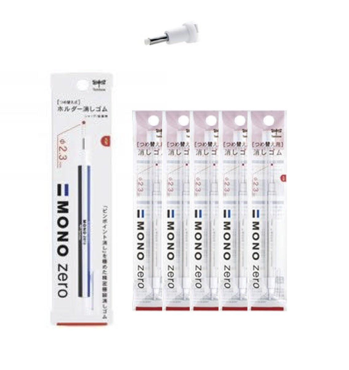 Tombow Mono Zero Pen-Style Eraser (1 penna-gomma e 10 ricariche, punta (o4T)