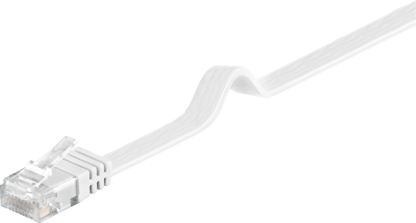 MicroConnect U/UTP CAT6 3M White Flat  Unshielded Network Cable,