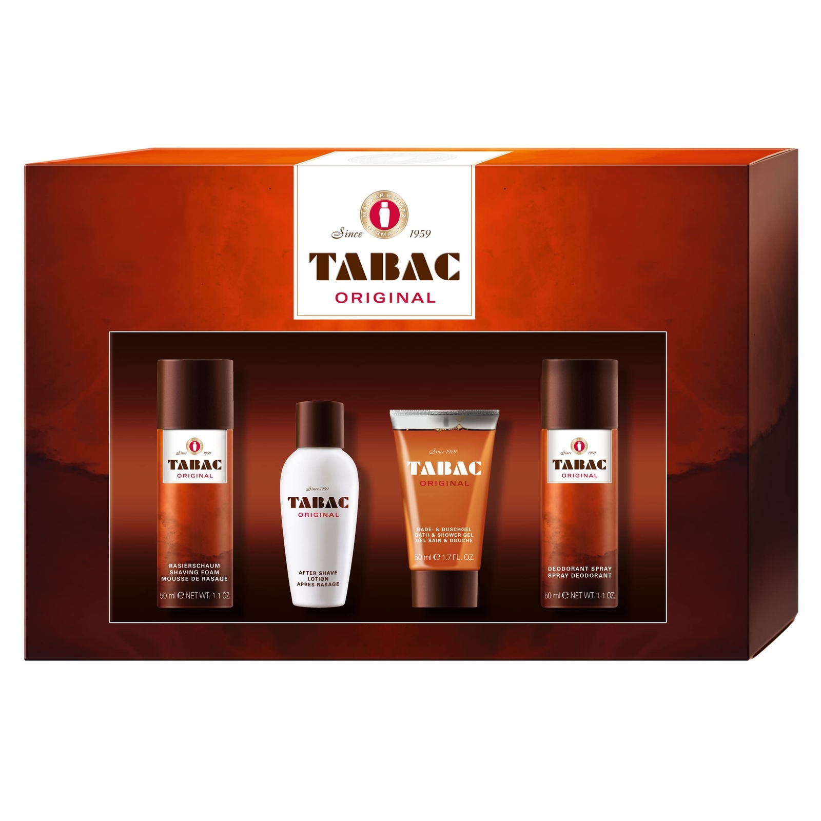 Mäurer Wirtz Tabac Original Gift Set 50ml Aftershave Lotion + 50ml Bath (m8O)