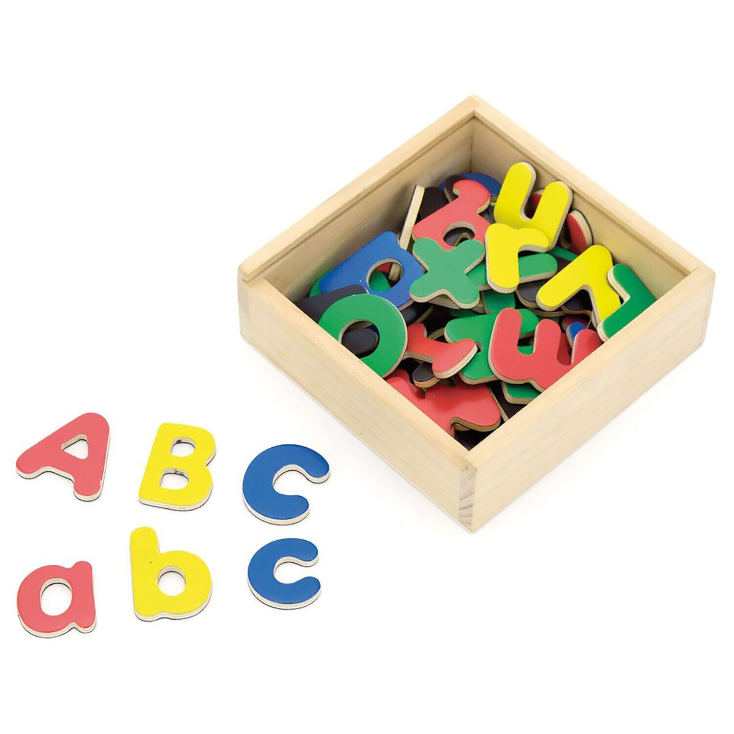 Lettere in Legno Magnetiche 52 Pezzi VIGA TOYS - 17187 GIODICART