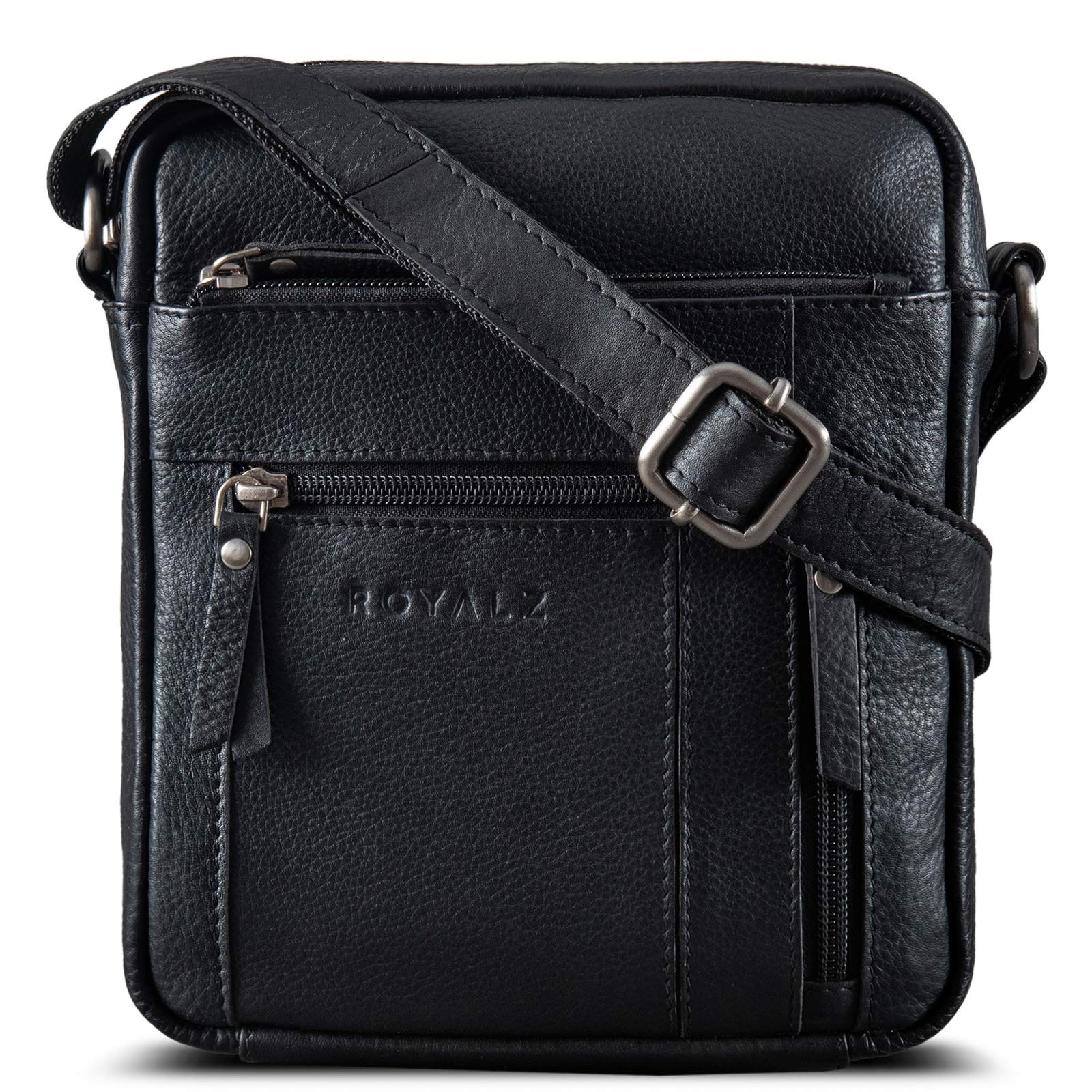 ROYALZ 'Dallas' Borsello Uomo Tracolla Pelle piccolo Borsa Vero Cuoio (h5w)