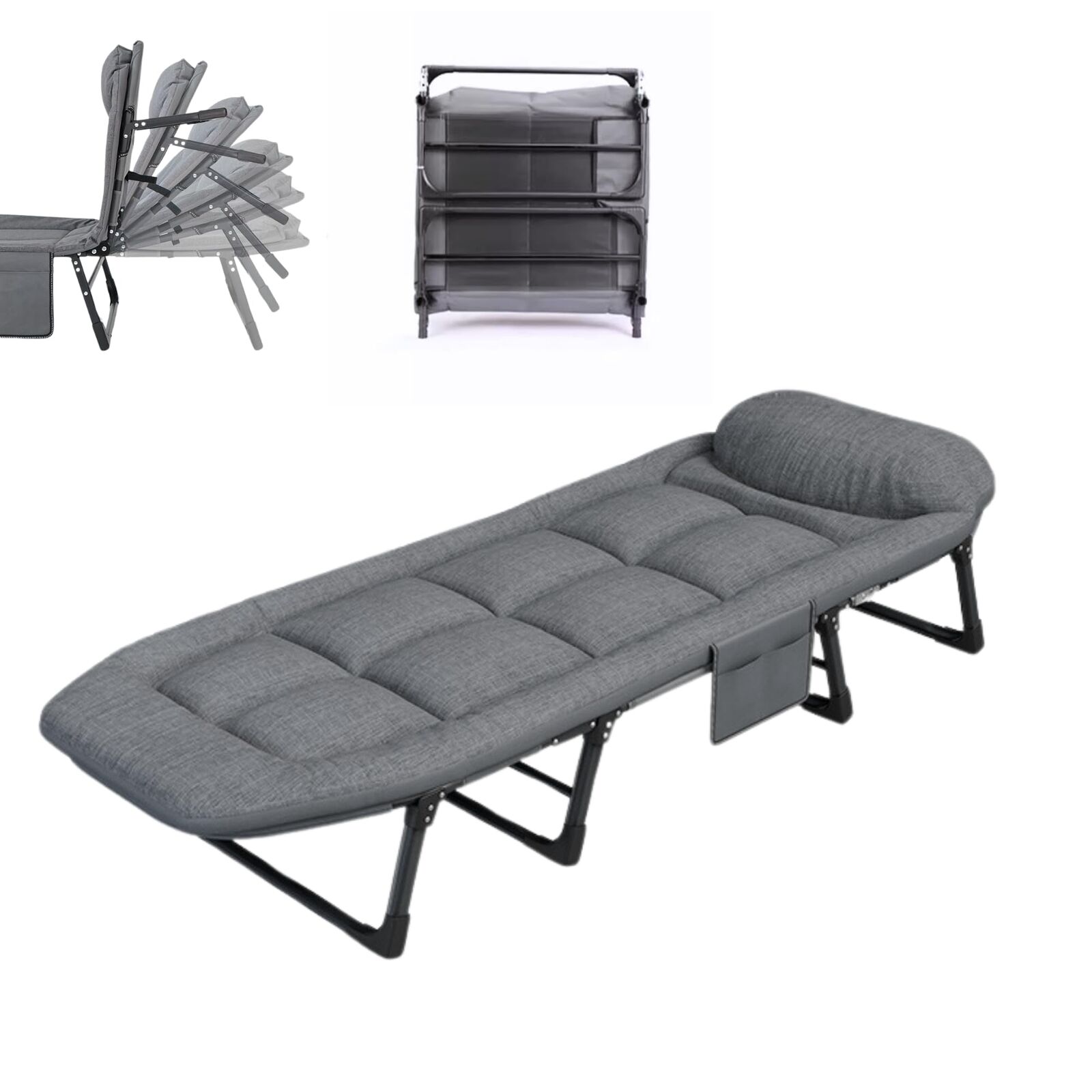 Letto da Campeggio Portatile Imbottito. Lettino Pieghevole da Campeggio. (v0B)