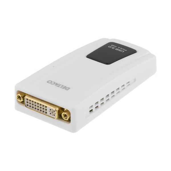 Deltaco USB3-DVI adattatore grafico USB Bianco (DELTACO PRIME USB3-DVI - ekstern