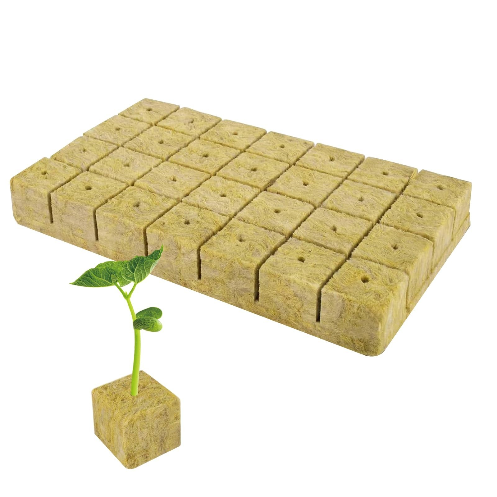 28 PCS Cubi di Lana di Roccia,Rockwool Grow Cubes, Cubi di Coltivazione (U4o)