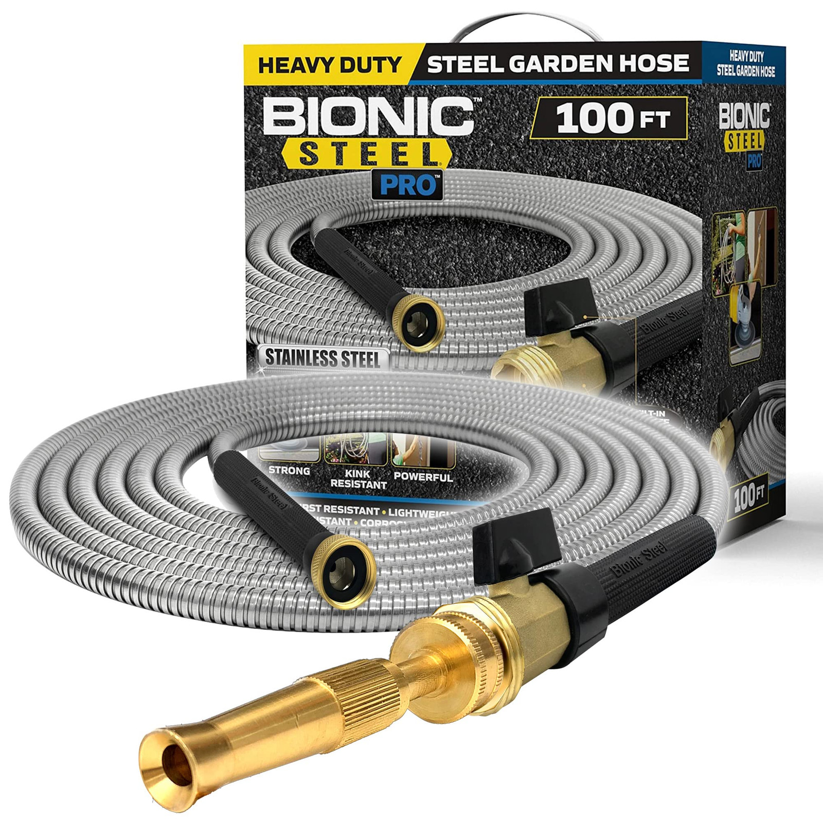 Bionic Steel pro garden hose - 304 100 metallo piede garden hose 100' (j4p)
