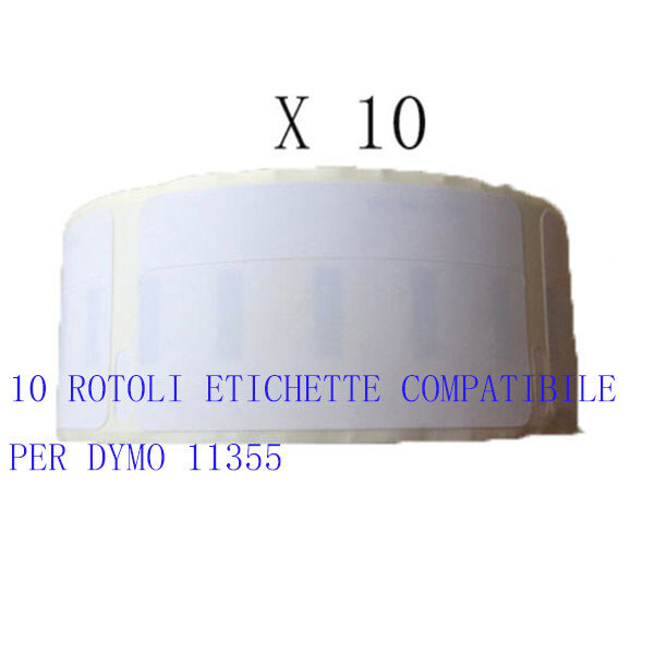10 Rotoli Etichette per DYMO 11355  19mmX51mm LABELWRITER 310 320 330 Series BL
