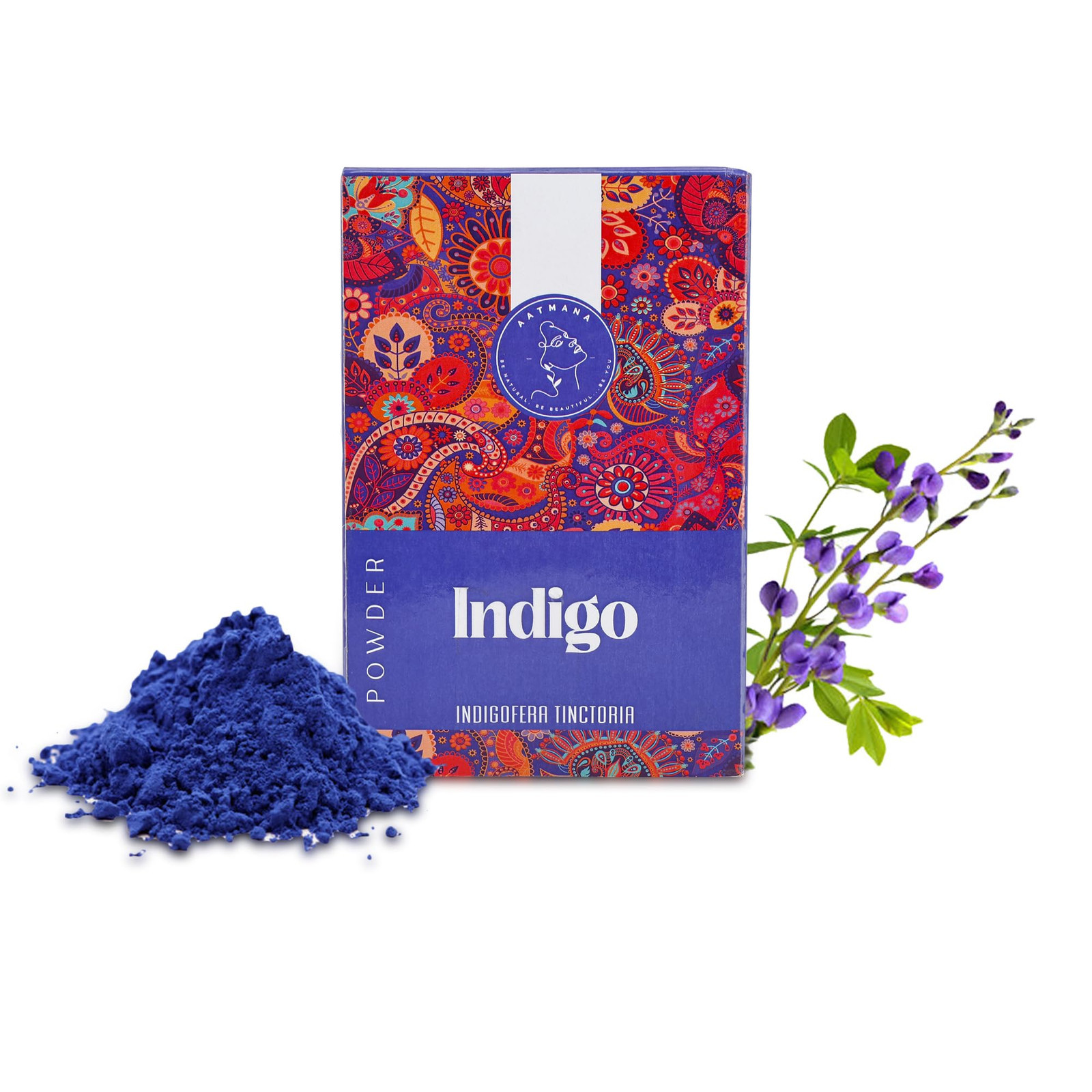 AATMANA Polvere Di Indaco | Indigo | Indigofera Tinctoria| Per Capelli (n8O)