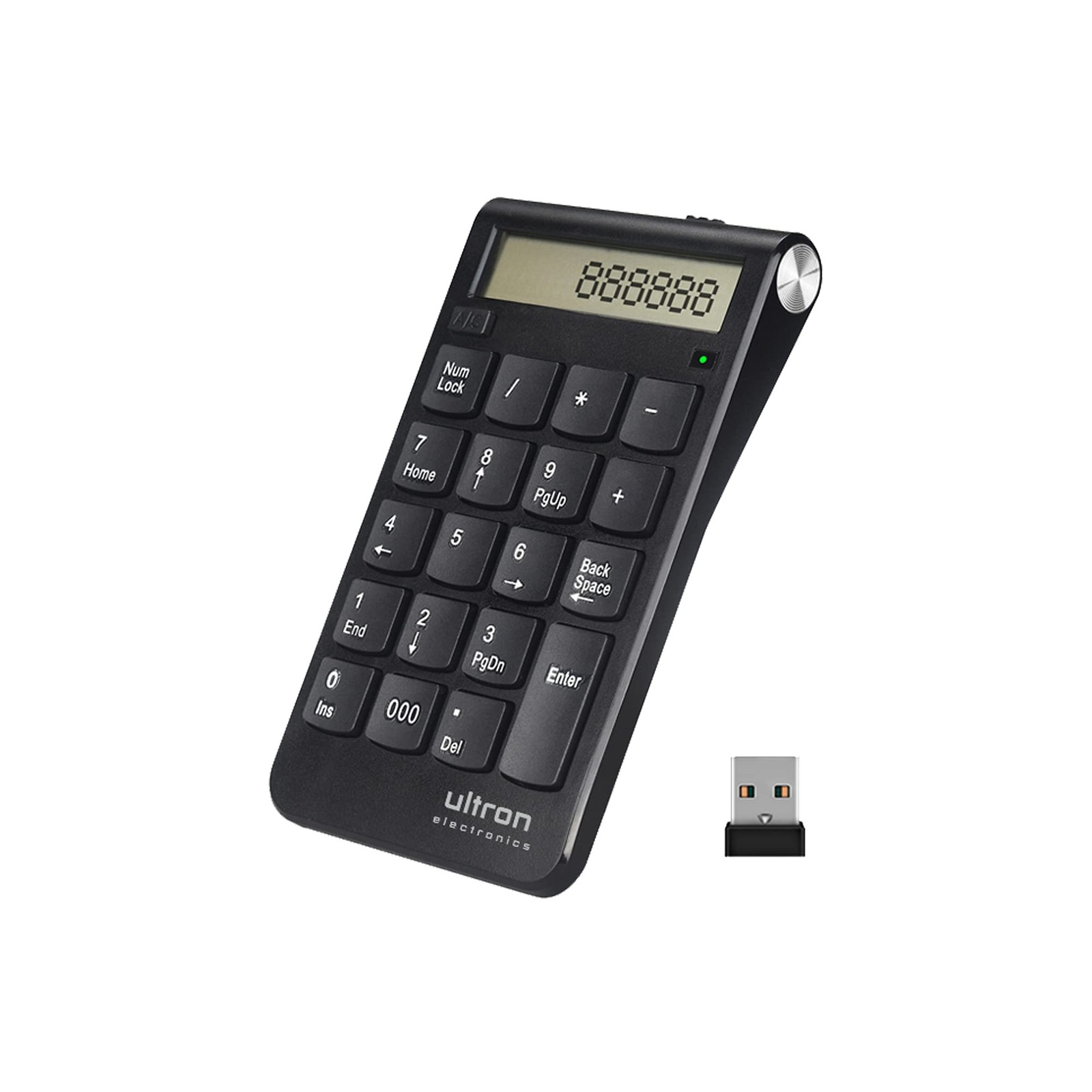 Ultron 364181 UN2 Numeric Keypad, 2.4 GHz Calculator, USB Numeric Pad, Wireless,