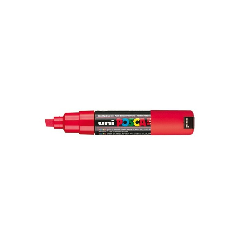 Pennarello Marcatore Uni Posca PC8K punta Scalpello 8 mm. ROSSO.