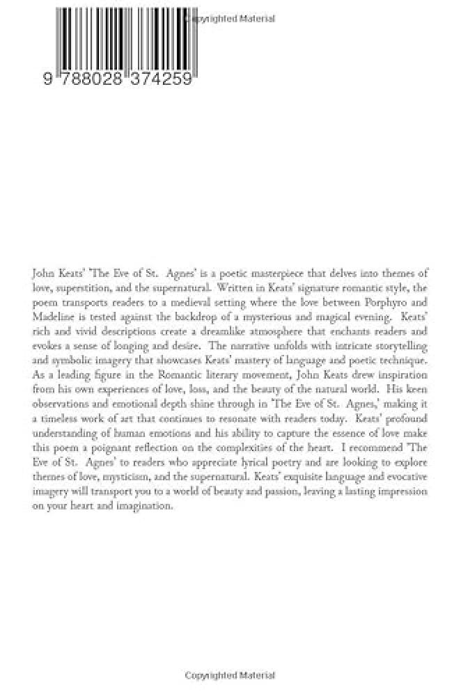 The Eve of St. Agnes - NUOVO