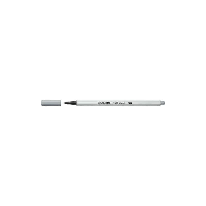 Pennarello Stabilo Pen 68 brush - punta a pennello - M 1 mm grigio freddo medio