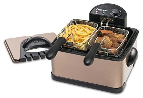 Bestron Friteuse à huile XL avec 3 paniers à friteuse avec technologie (C3c)