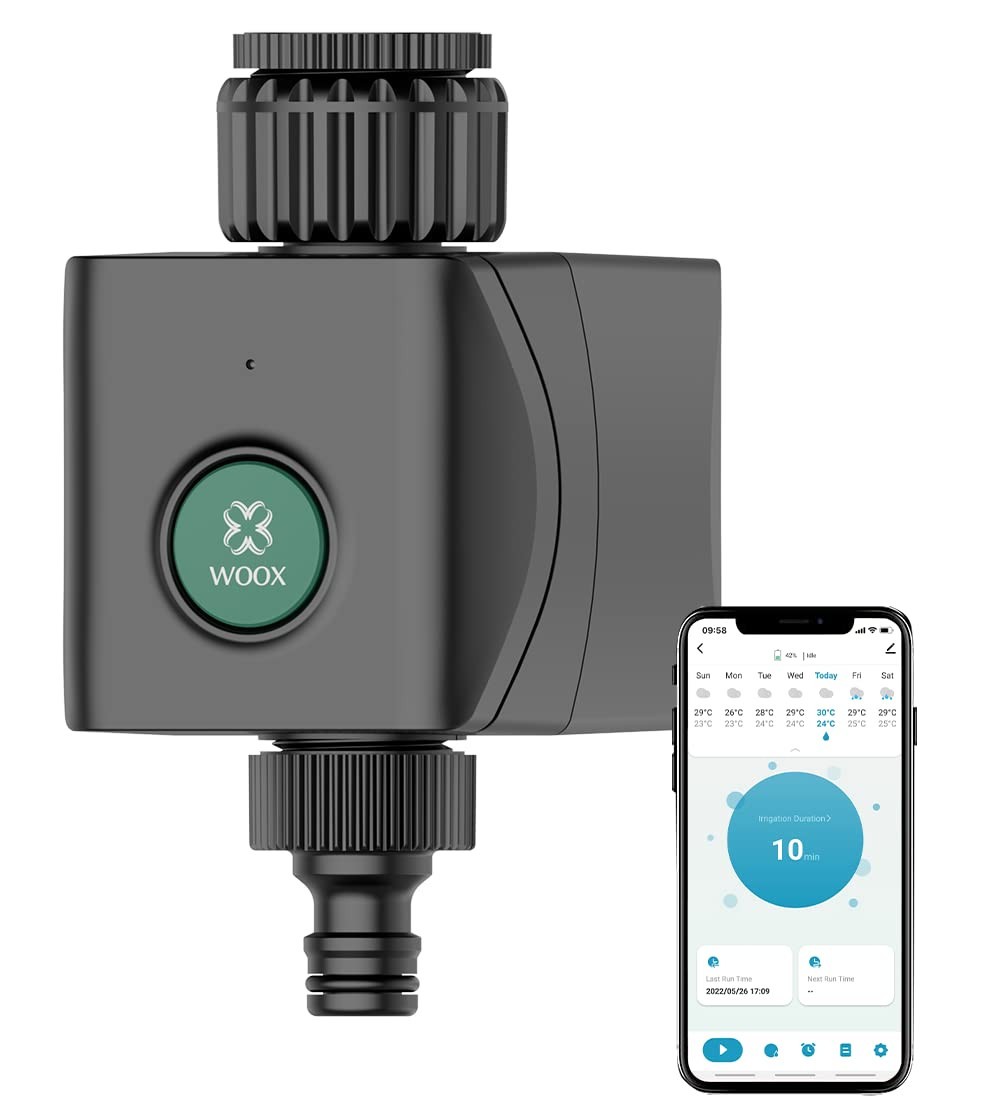 Centralina Irrigazione WiFi Woox, Timer Automatico per Prato e Giardino, (L3E)