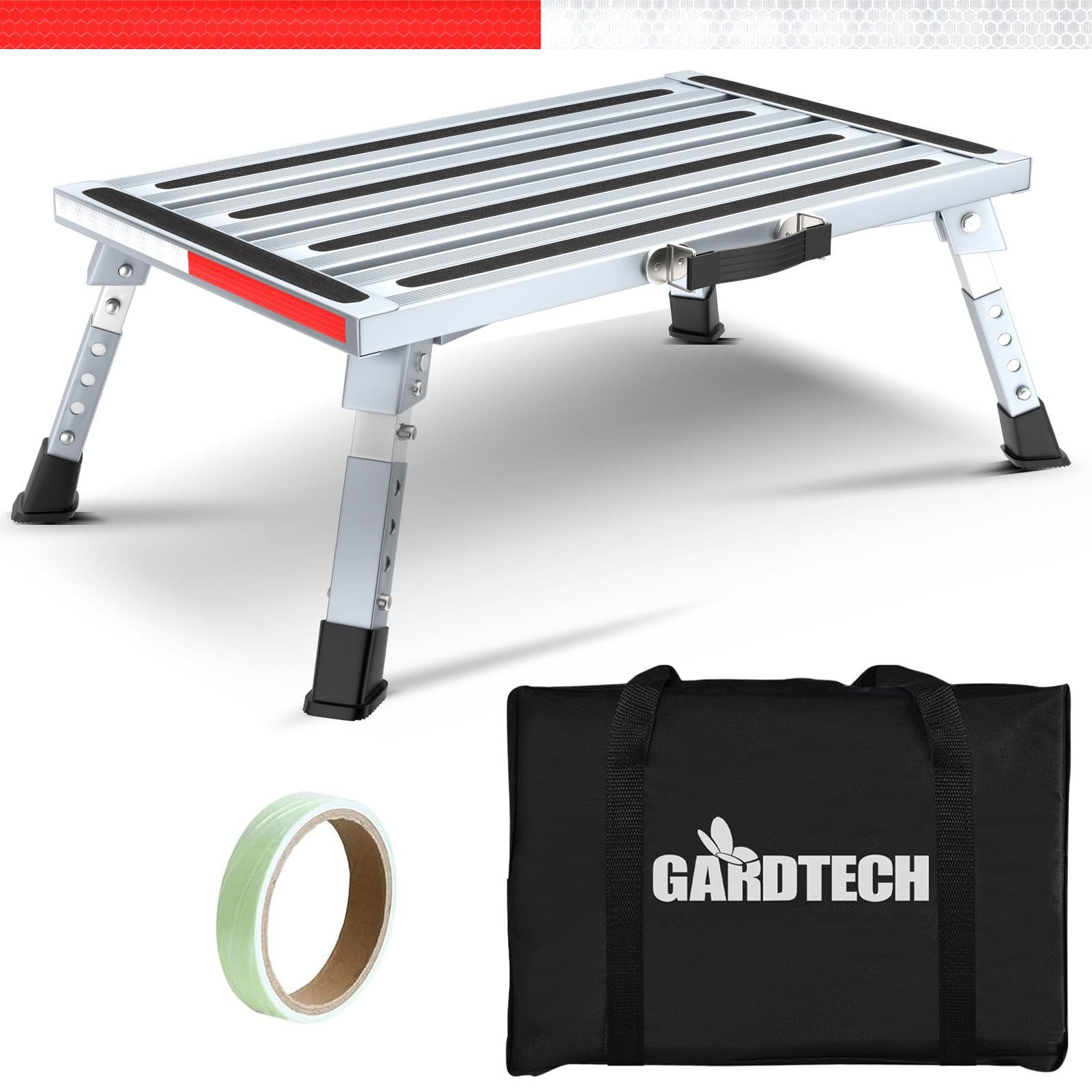 GARDTECH Gradino Pieghevole in alluminio, Sgabello pieghevole per camper, (Y2O)