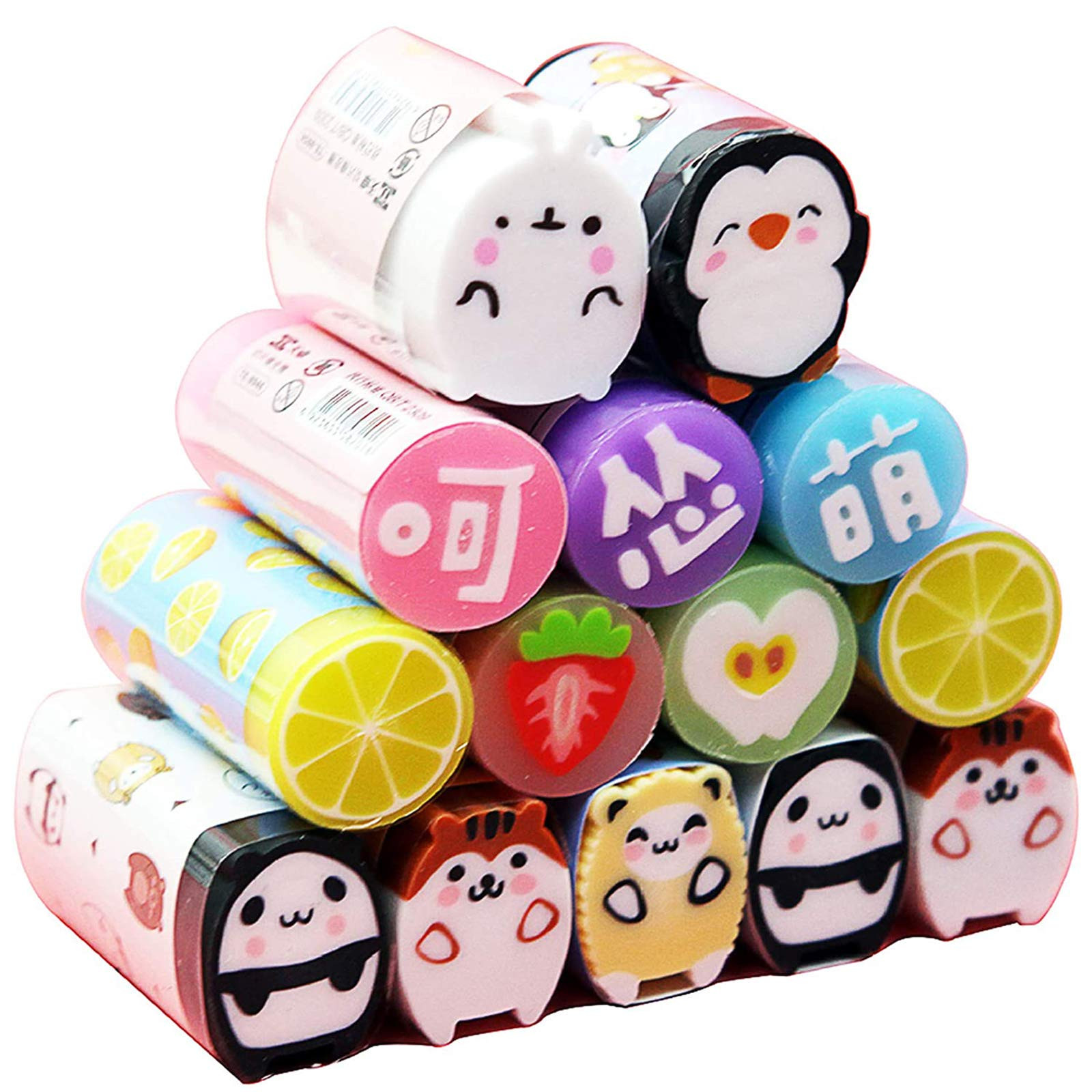 12 pezzi Gomme da Scuola Gomme da Cancelleria, Gomme per Cancelleria, (e3y)