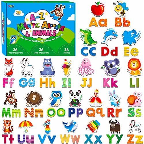 78 Alfabeto Magnetico, 26 Lettere Maiuscole, 26 Lettere Minuscole e 26 (C0o)