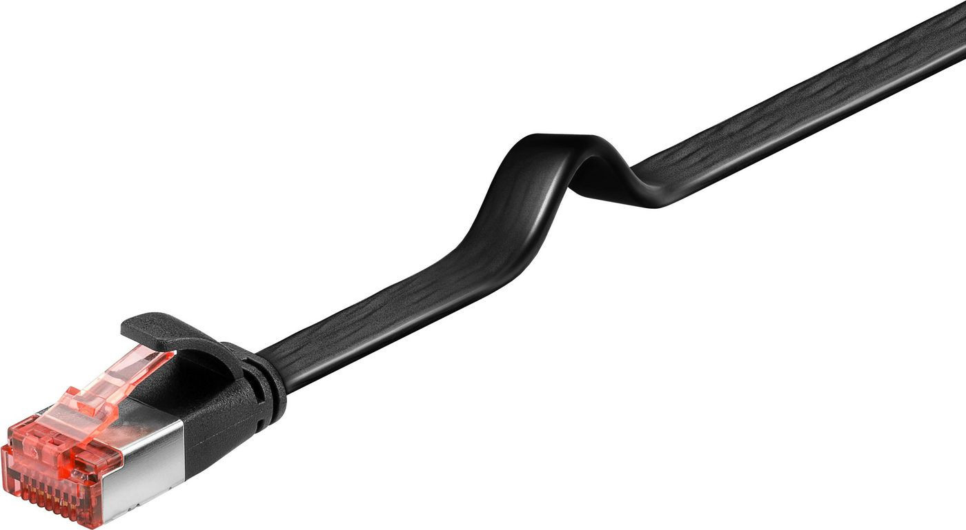 MicroConnect U/UTP CAT6 3M Black Flat  Unshielded Network Cable,