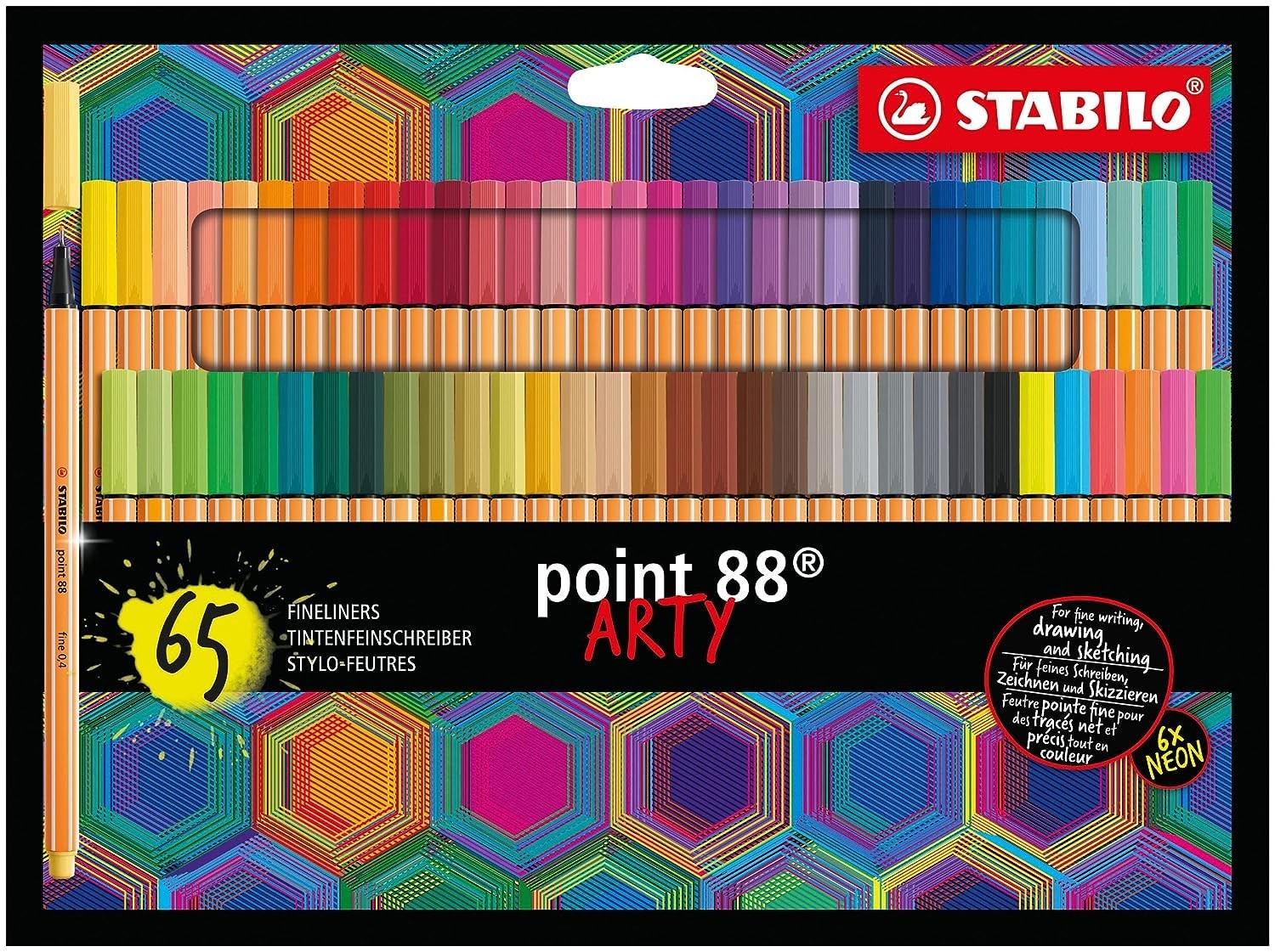 Fineliner - STABILO point 88 - ARTY - Pack of 65 - Assorted colours point 88 Pac