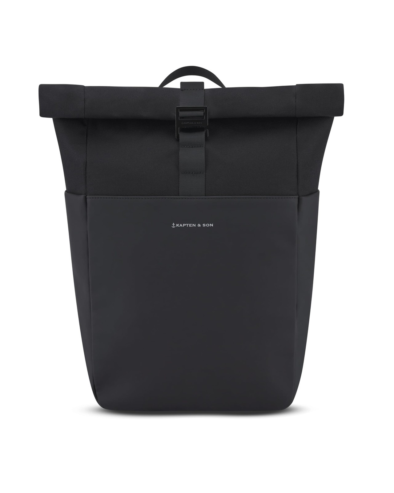 Kapten & Son Zaino Lund All Black | Donna & Uomo | Zaino Rolltop (I3C)
