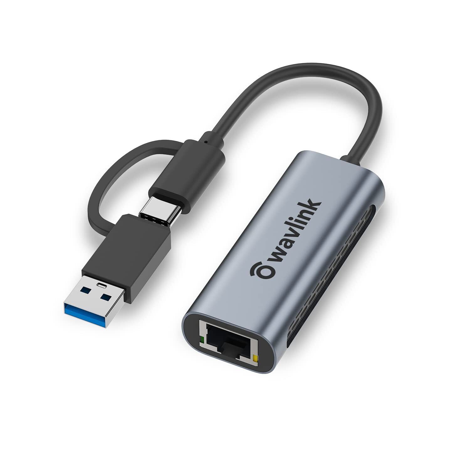 WAVLINK Adattatore USB Ethernet 2.5G, 2500Mbps USB C Ethernet Adapter, Thunderbo