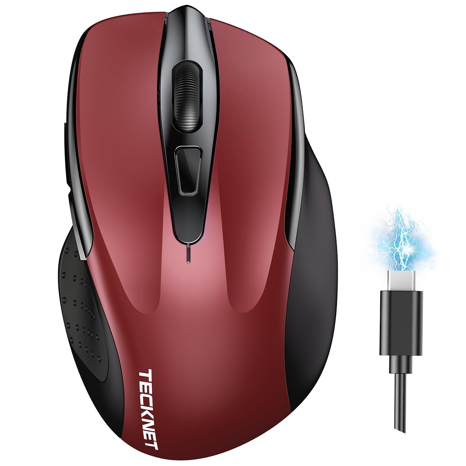 TECKNET Mouse Bluetooth Ricaricabile, Multi-dispositivo Mouse Wireless Silenzios