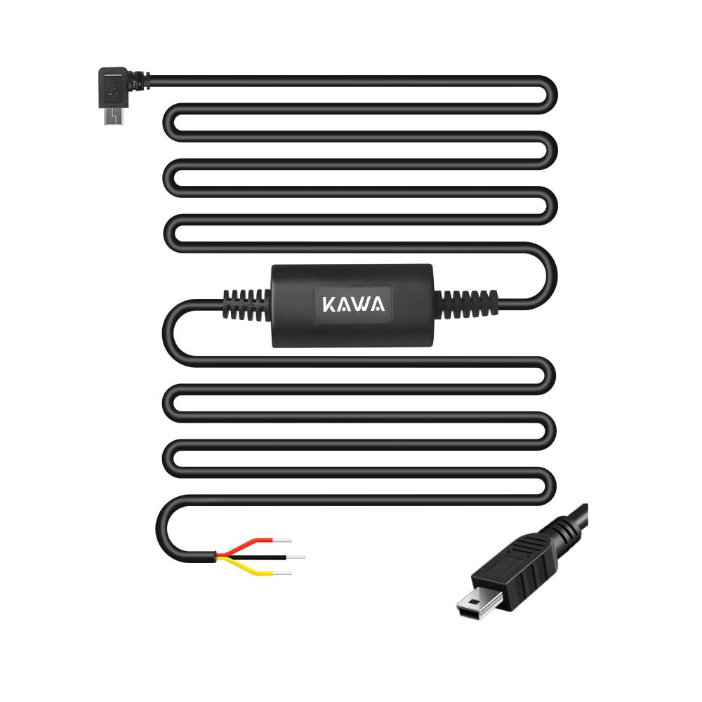 KAWA Dashcam Auto Hardwire Kit, Mini USB 11ft Hard Wire Kit per Dashcam, (N6L)