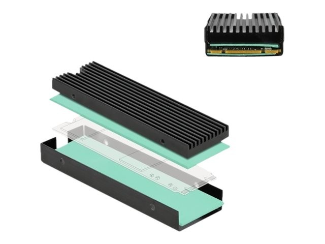 Delock 18353 Dissipatore di calore/Radiatore Nero Heat Sink for M.2 SSD 2280