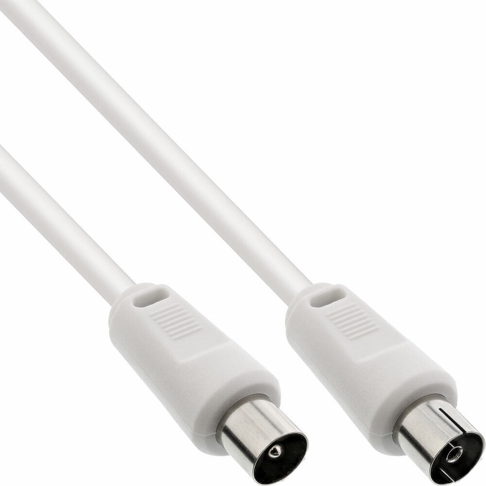 INL InLine® Cavo antenna TV, spinotti IEC, fattore di schermatura >75dB, bianco