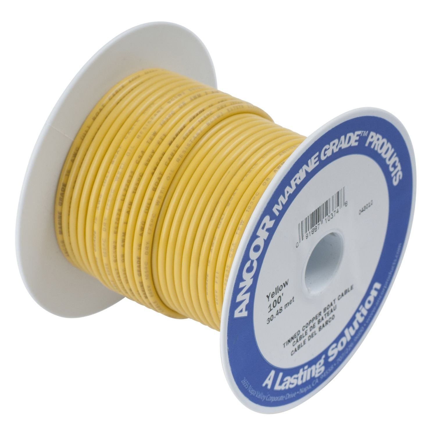 Ancor TINNED Copper Battery Cable 4AWG (21MM²) Yellow 25FT, DAN-577 (h8j)