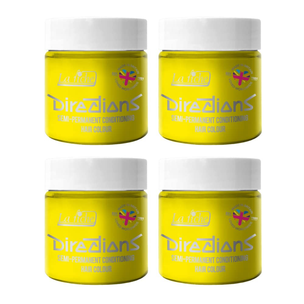 4 x La Riche Directions Semi-Permanent Hair Color 100ml Tub (Bright (x7H)