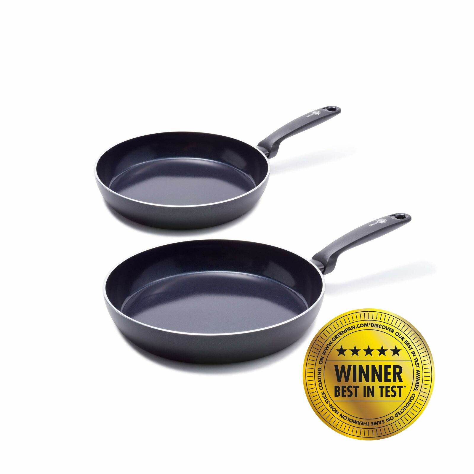 GreenPan CC001696-001 - Set di padelle Torino, in alluminio, colore: Nero (f1e)