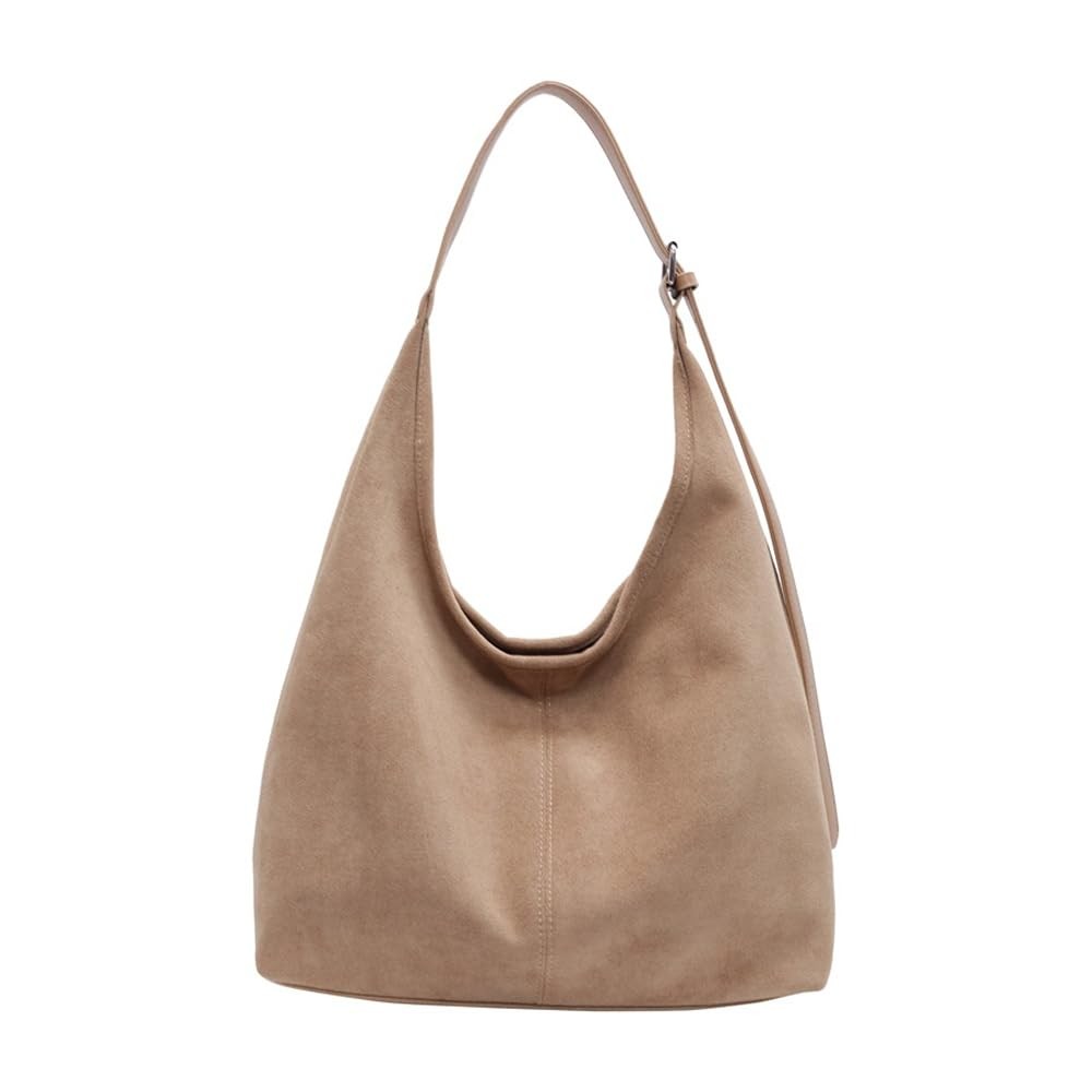 QKEPCY Borsa Donna Suede Bag Retro Suede Shoulder Bag Stylish Casual (H9u)