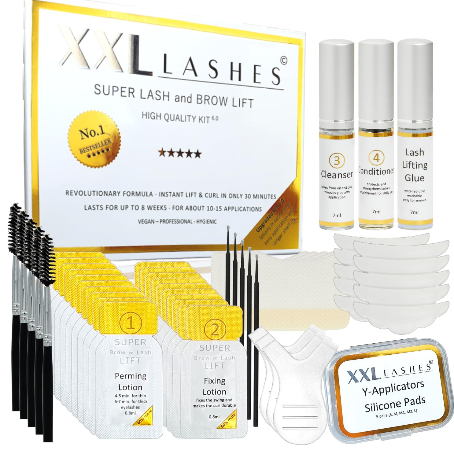 XXL Lashes Super Lash and Brow Lift Set 6.0, Lifting e Permanente Ciglia (e0o)