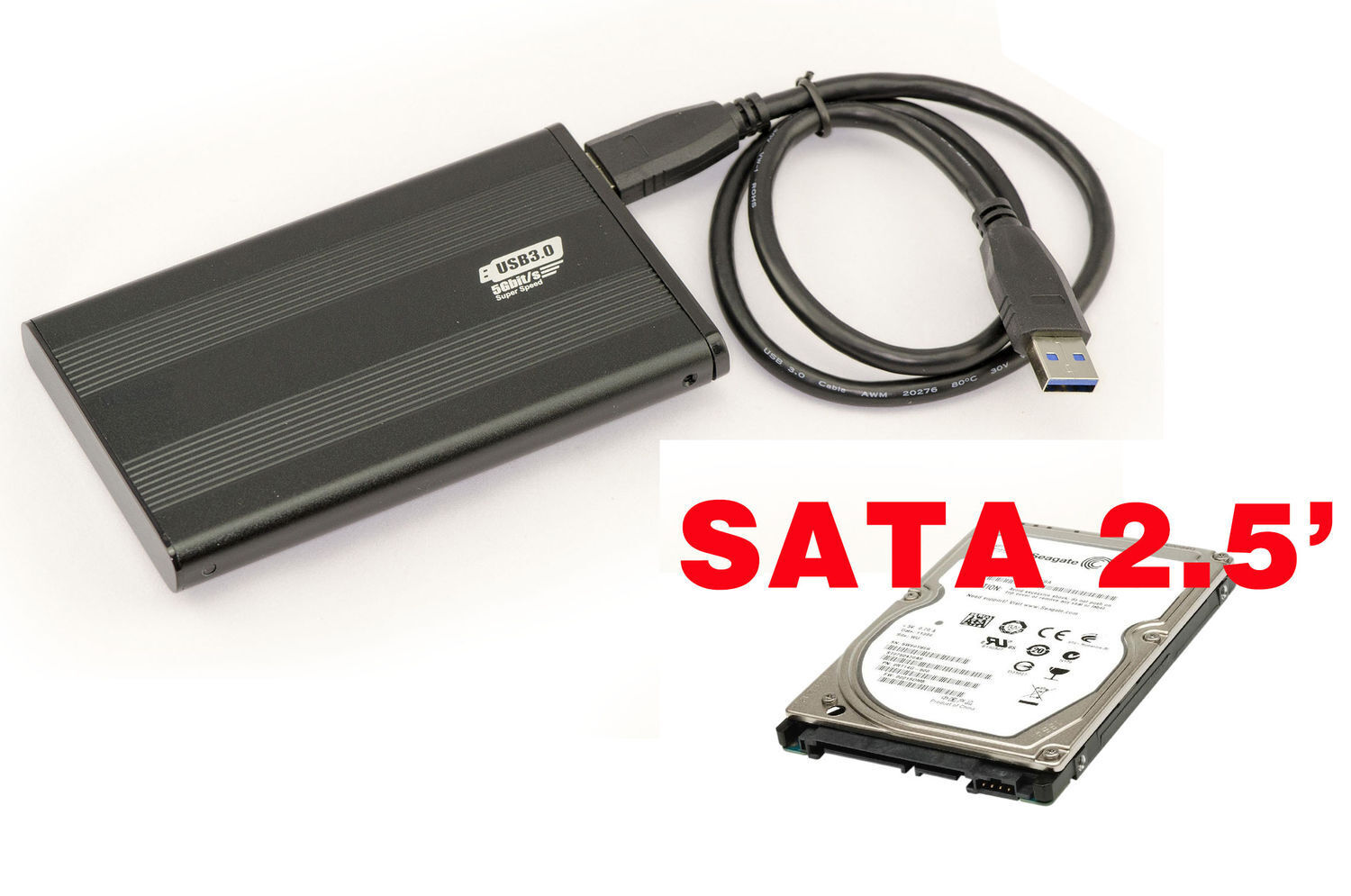 Case Alluminio per Disco Rigido SATA 2.5 " USB3 Superspeed