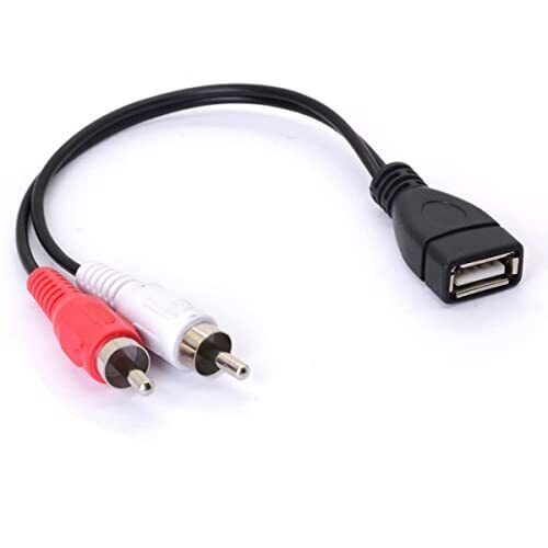 Tomost - Cavo da USB a RCA, USB A 2.0 femmina e 2 RCA maschio, cavo (z9V)