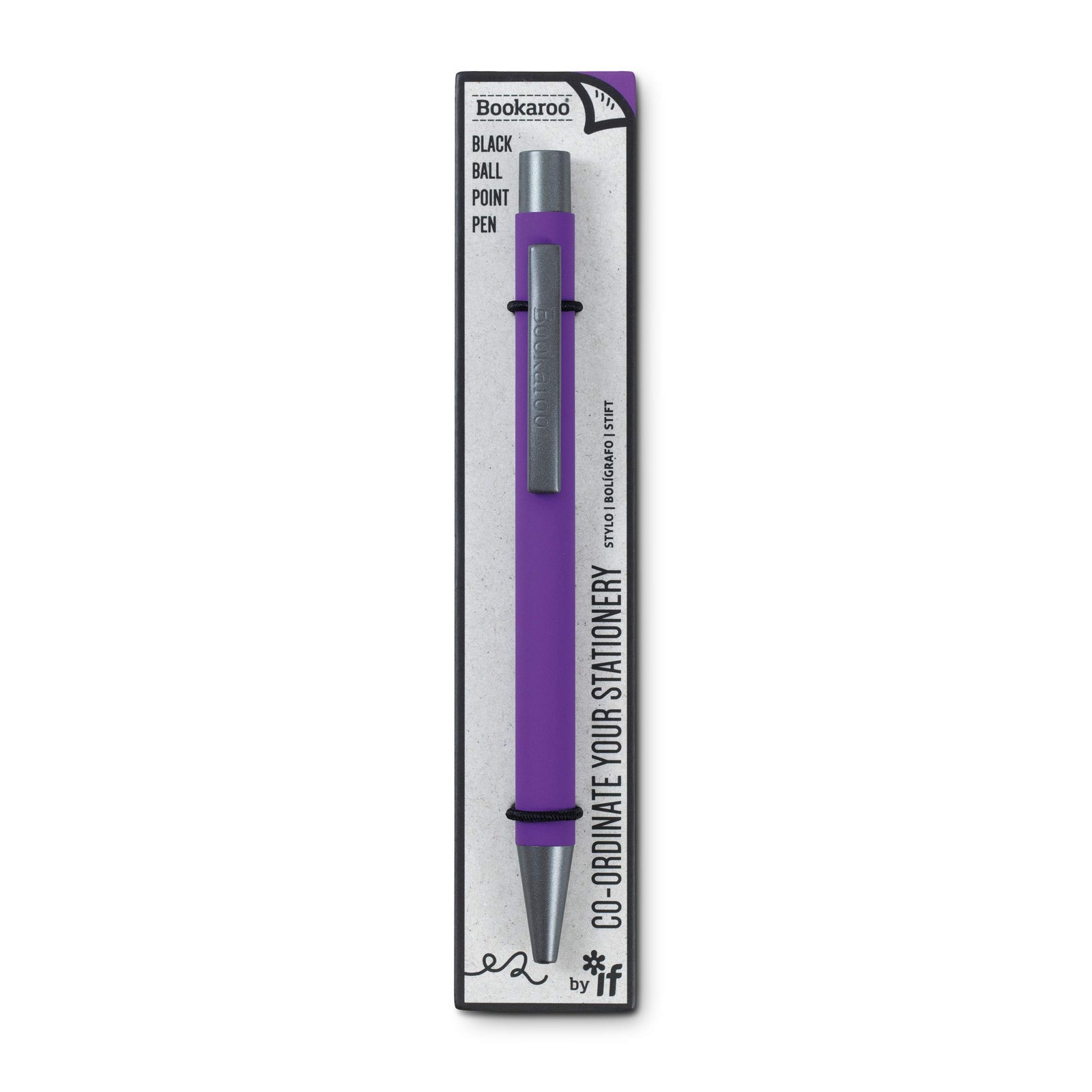 IF Bookaroo Pen, soft touch, colour coated pen with black ink - PURPLE PURPLE 1