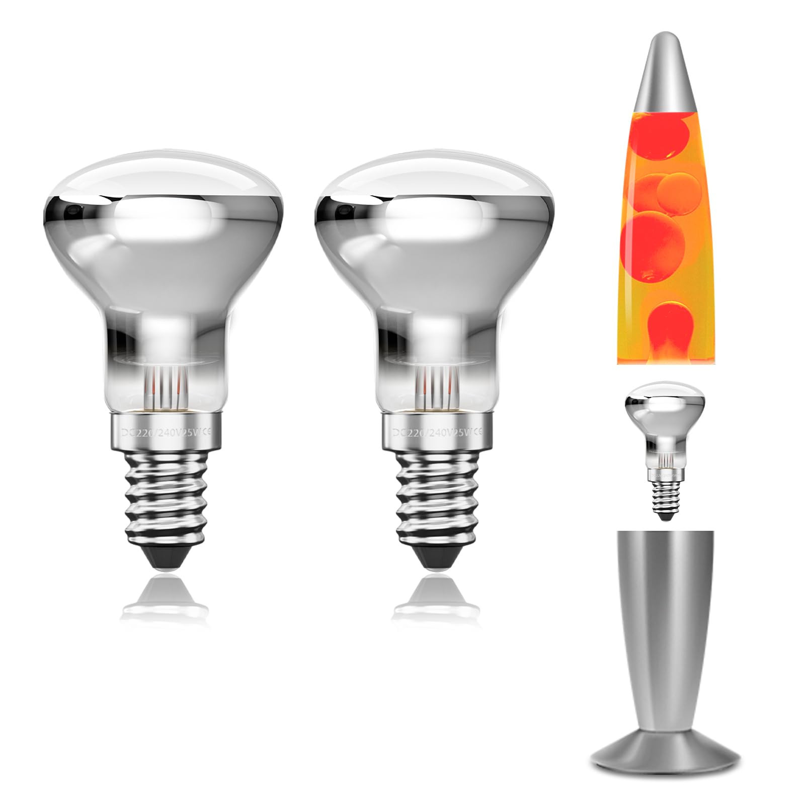 GlowUp 30W Lampadina Lava E14 R39 Lampadine Riflettore, Dimmerabile, (s6L)